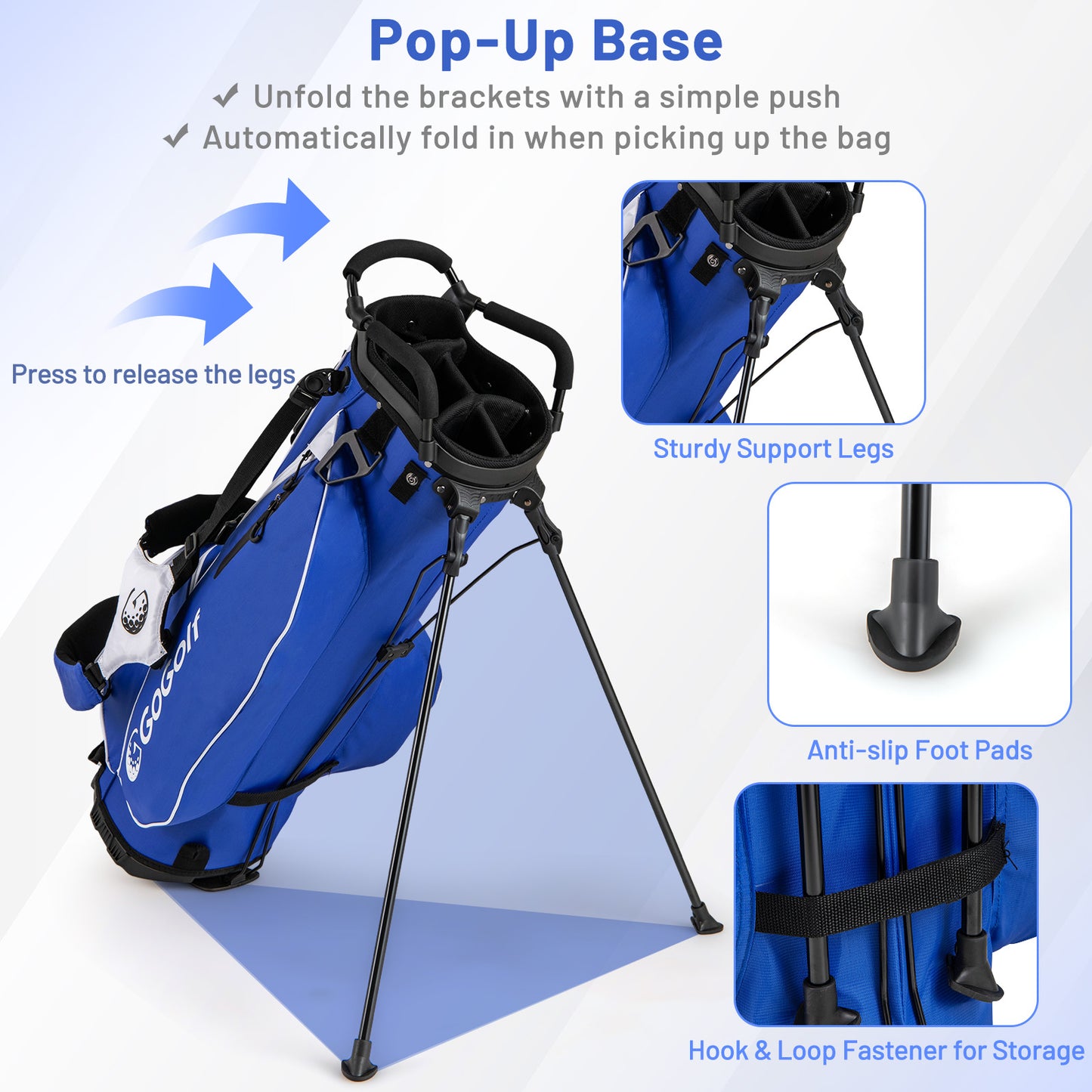 15-Piece Complete Golf Equipment Set for Beginners and Professionals-Blue