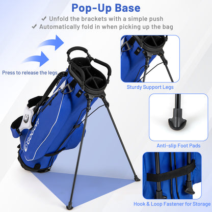 15-Piece Complete Golf Equipment Set for Beginners and Professionals-Blue