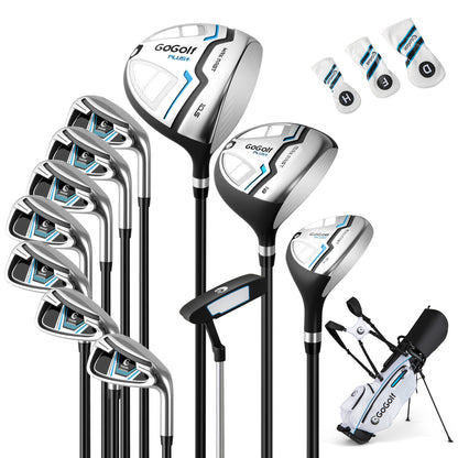 15-Piece Complete Golf Equipment Set for Beginners and Professionals-White