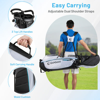 15-Piece Complete Golf Equipment Set for Beginners and Professionals-White