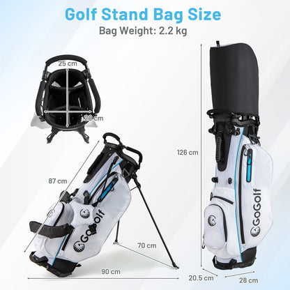 15-Piece Complete Golf Equipment Set for Beginners and Professionals-White
