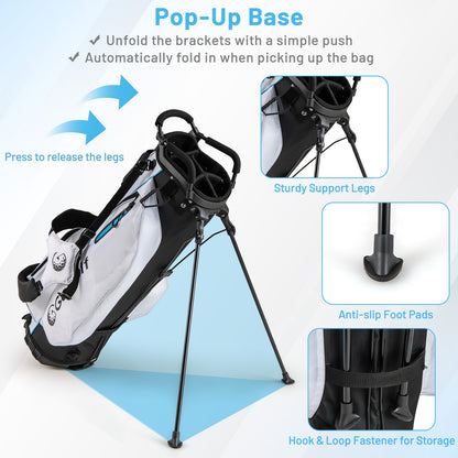 15-Piece Complete Golf Equipment Set for Beginners and Professionals-White