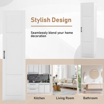 150 cm Tall Storage Cabinet 4-Tier Freestanding Floor Cabinet with Door-White
