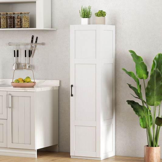 150 cm Tall Storage Cabinet 4-Tier Freestanding Floor Cabinet with Door-White