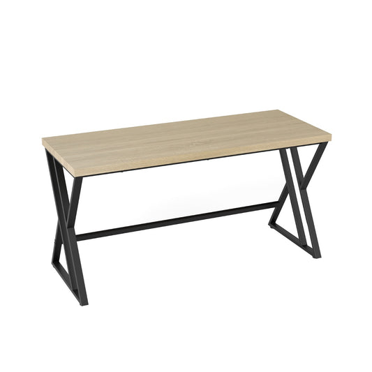 150cm Computer Desk with Heavy-duty Metal Frame and Crossbar-Grey