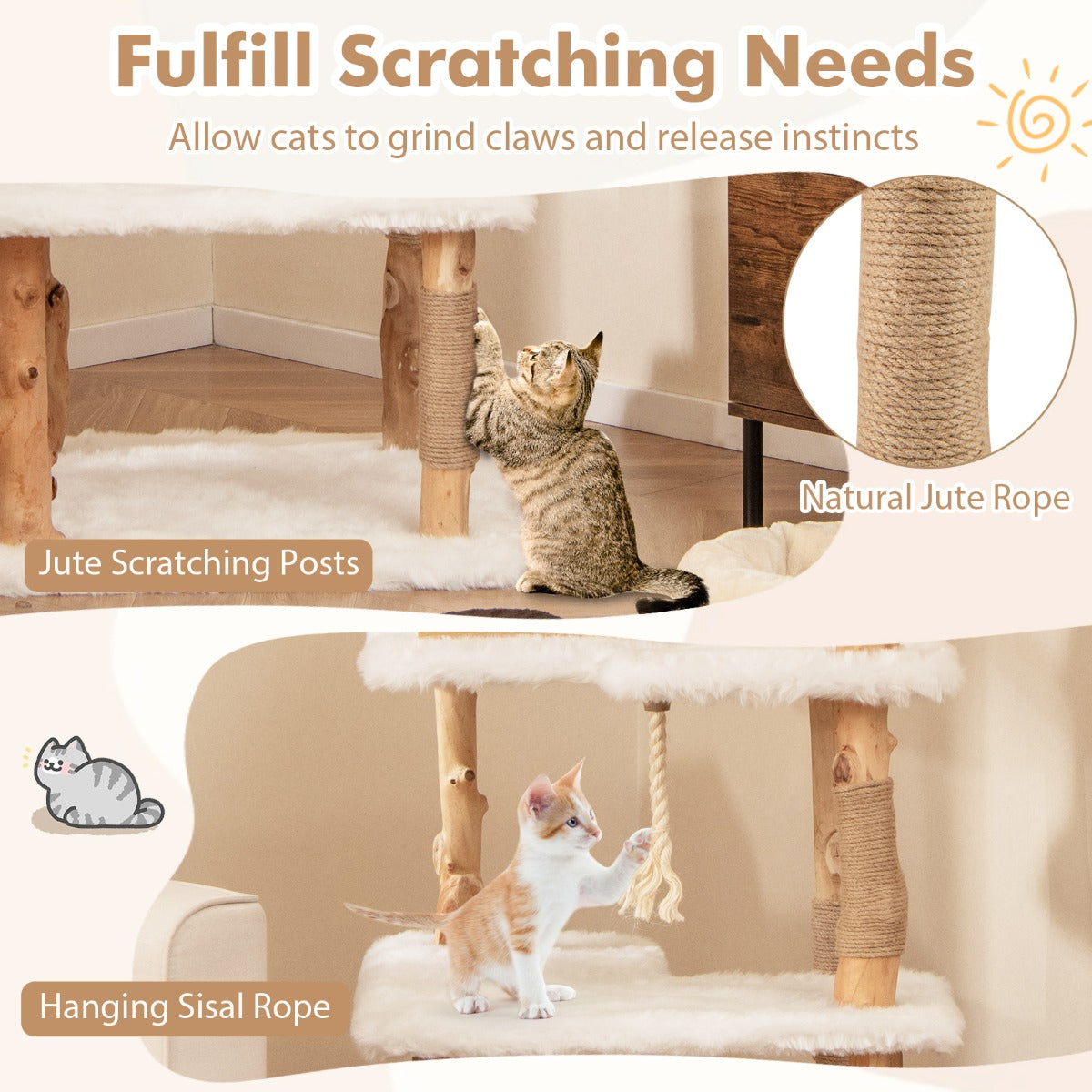 Removable top perch cushion makes regular cleaning and maintenance simple for pet owners