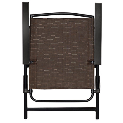 Costway 2 Pieces Patio Folding Chairs with Armrest