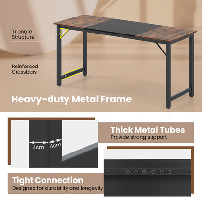 160 cm Computer Desk with Heavy Duty Metal Frame