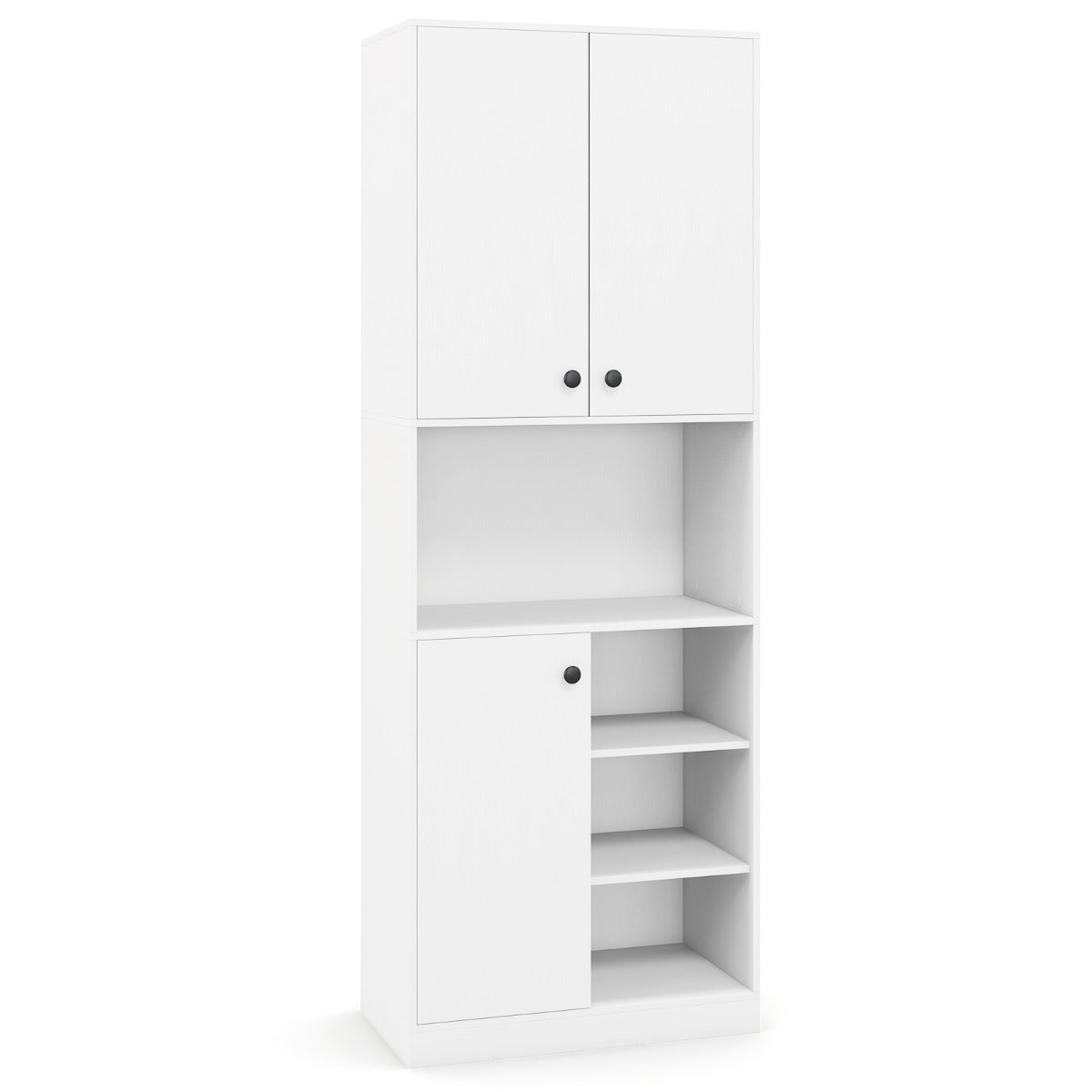 166 CM Kitchen Pantry Storage Cabinet Microwave Stand-White