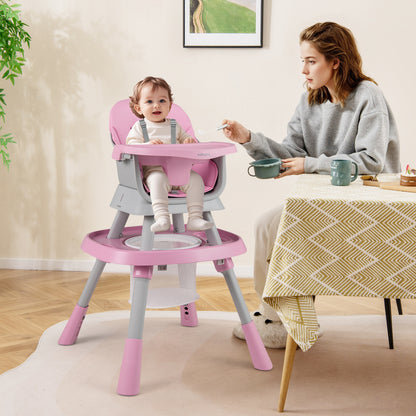 16-in-1 Convertible Baby High Chair for Babies and Toddlers-Pink