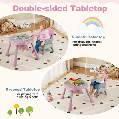 16-in-1 Convertible Baby High Chair for Babies and Toddlers-Pink