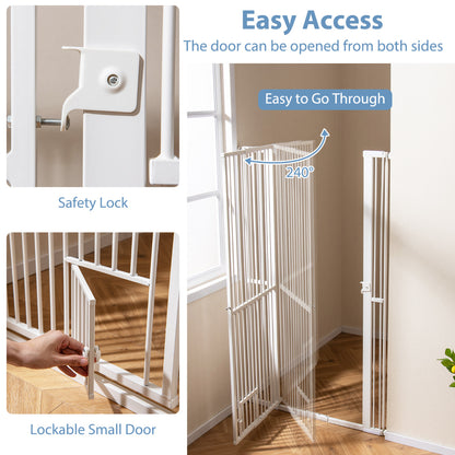 171 cm Extra Tall Pet Gate with 77 cm-104 cm Wide Opening-White