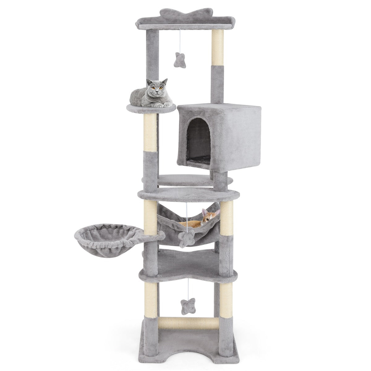 176cm Tall Multi-level Cat Tree Cat Tower with Top Perch