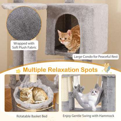 176cm Tall Multi-level Cat Tree Cat Tower with Top Perch