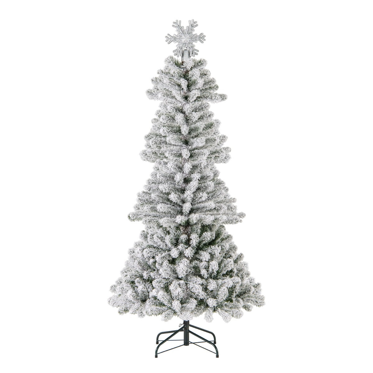 Glittering snowflake topper projects a rotating winter light show across ceilings and walls
