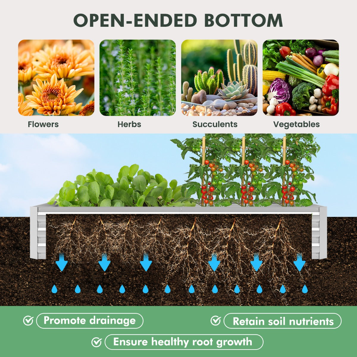 Metal greenhouse kit is suitable for backyards, gardens, patios, decks, and other outdoor spaces