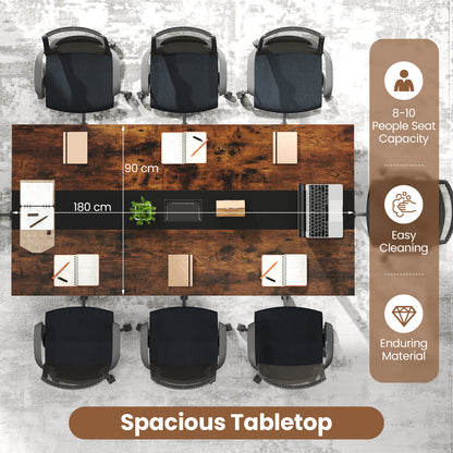 180cm Rectangle Conference Room Table Seats 8-10 People for Office