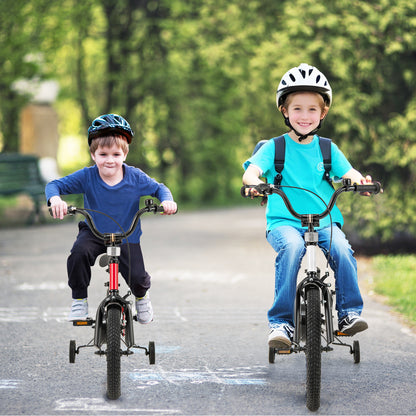 18 Inch Kids Bike Adjustable with Removable Training Wheels for Aged 4-8-White