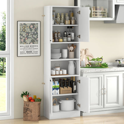 190 CM Tall Freestanding Kitchen Pantry Cabinet-White
