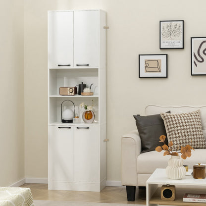 190 CM Tall Freestanding Kitchen Pantry Cabinet-White