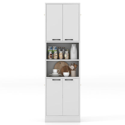 190 CM Tall Freestanding Kitchen Pantry Cabinet-White