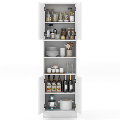 190 CM Tall Freestanding Kitchen Pantry Cabinet-White