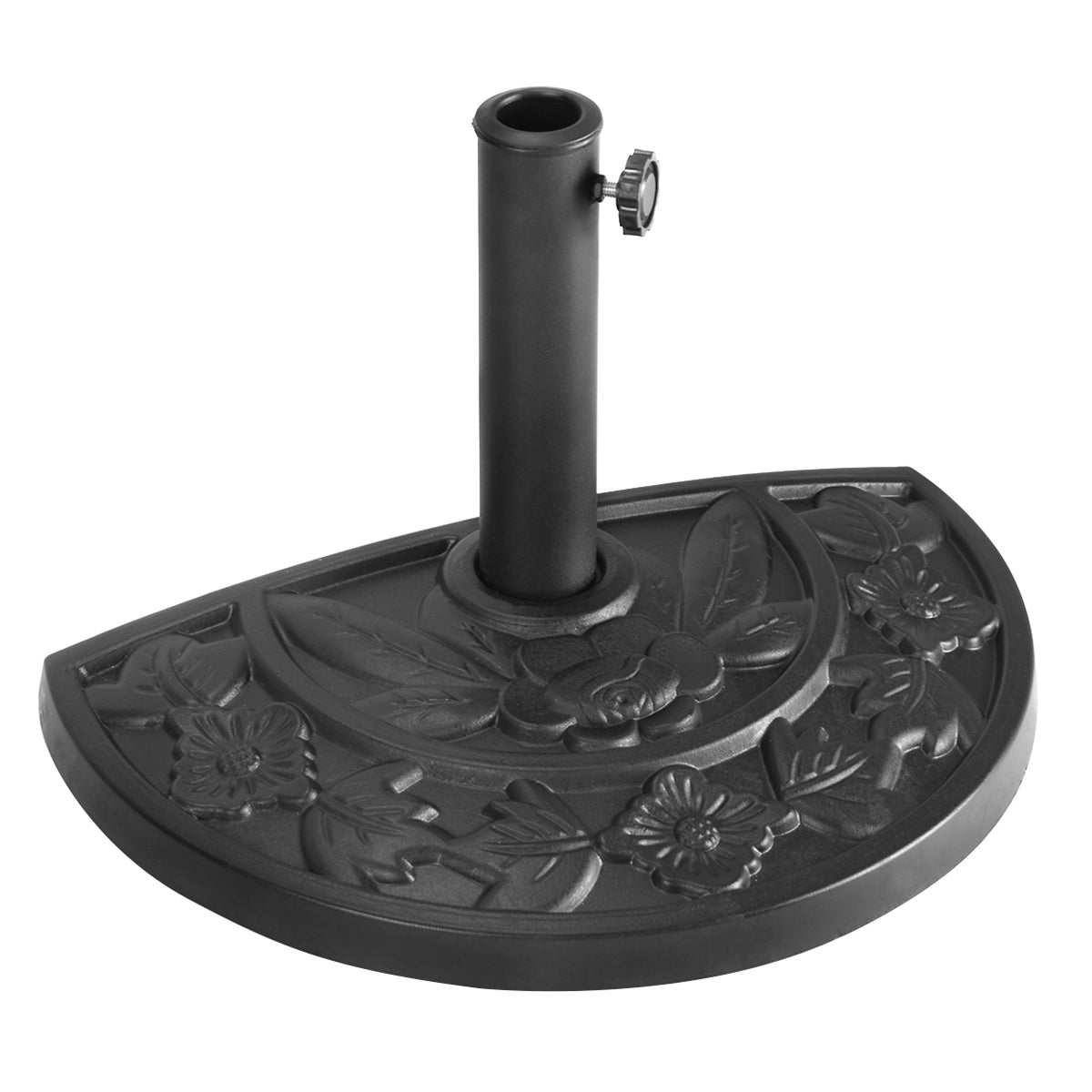 Costway Half Round Resin Umbrella Base with Adjustable Screw Mechanism for Garden