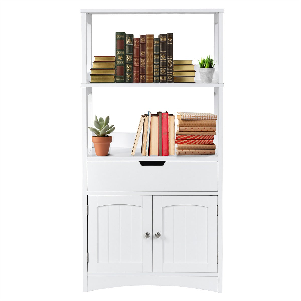 Costway Storage Cabinet Display Shelf with Durable Material for Bathroom