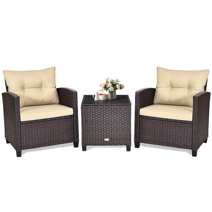 Hand-woven rattan resists moderate outdoor rain and wind while providing a stylish modern appearance