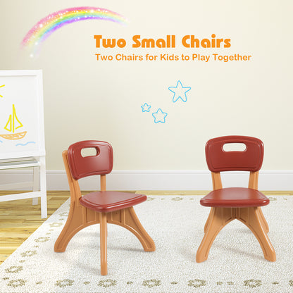 Costway 3 Sets of Table and Chairs 4 with Detachable Storage Boxes Design for Kids Coffee