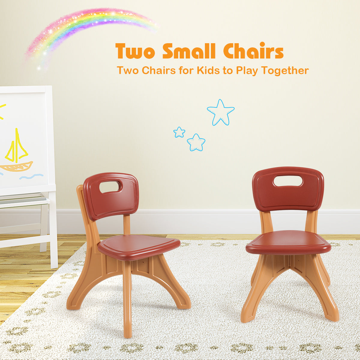 Lightweight kids furniture set is easy to move, assemble, disassemble, and clean without tools