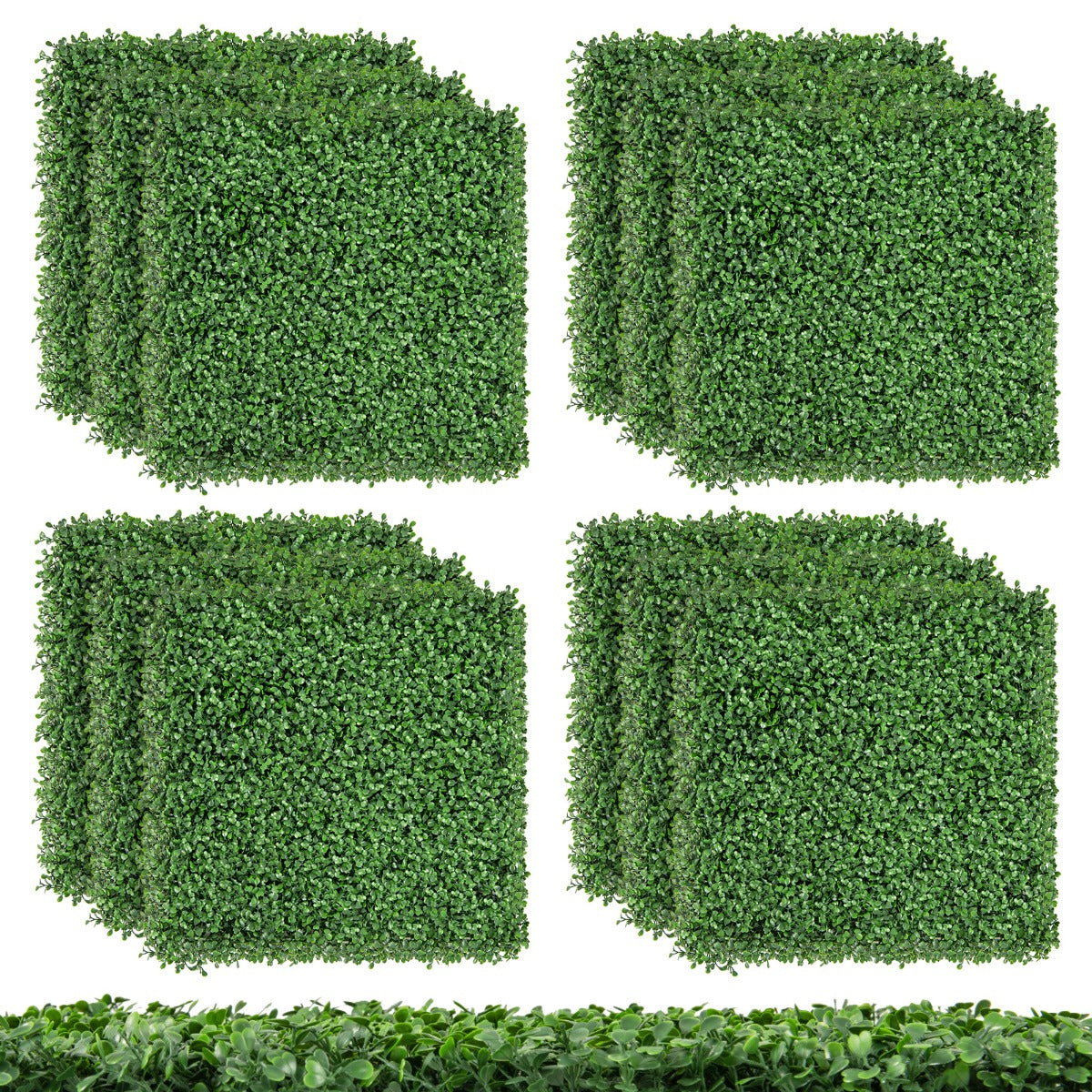 12-Piece 3 m² Artificial Greenery Wall Panels with Realistic Leaves