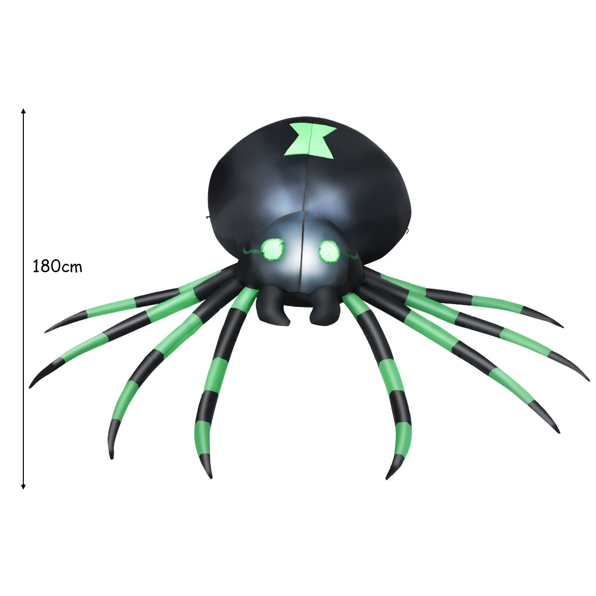 1.8M LED-Lit Halloween Inflatable Spider for Indoor/Outdoor Decor