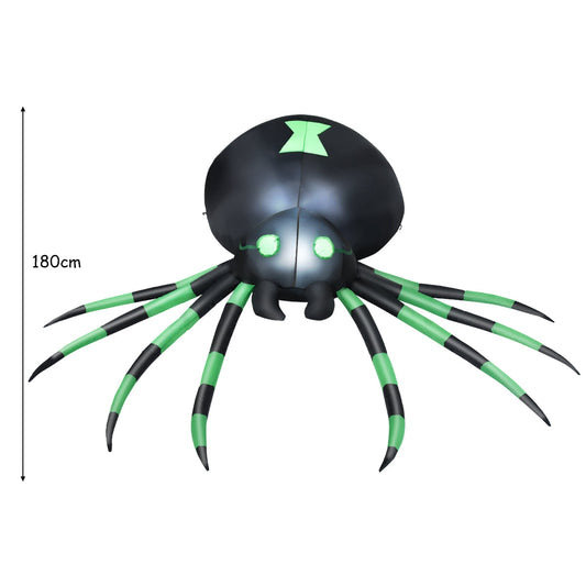 1.8M LED-Lit Halloween Inflatable Spider for Indoor/Outdoor Decor