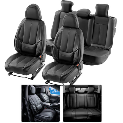 Seat Covers, Universal Car Seat Covers Full Set Seats, Front and Rear Seat, 13pcs Faux Leather Seat Cover for Most Car SUV Truck