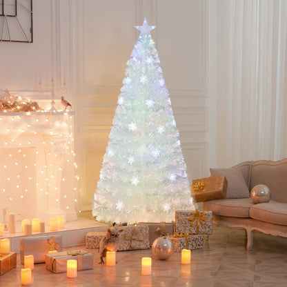 1.8M Fiber Optic Christmas Tree with Lights and Iridescent Leaves