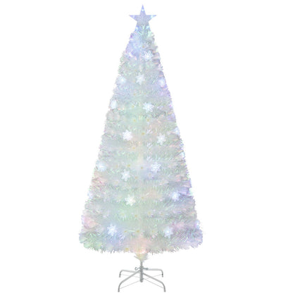 1.8M Fiber Optic Christmas Tree with Lights and Iridescent Leaves