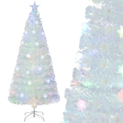 1.8M Fiber Optic Christmas Tree with Lights and Iridescent Leaves