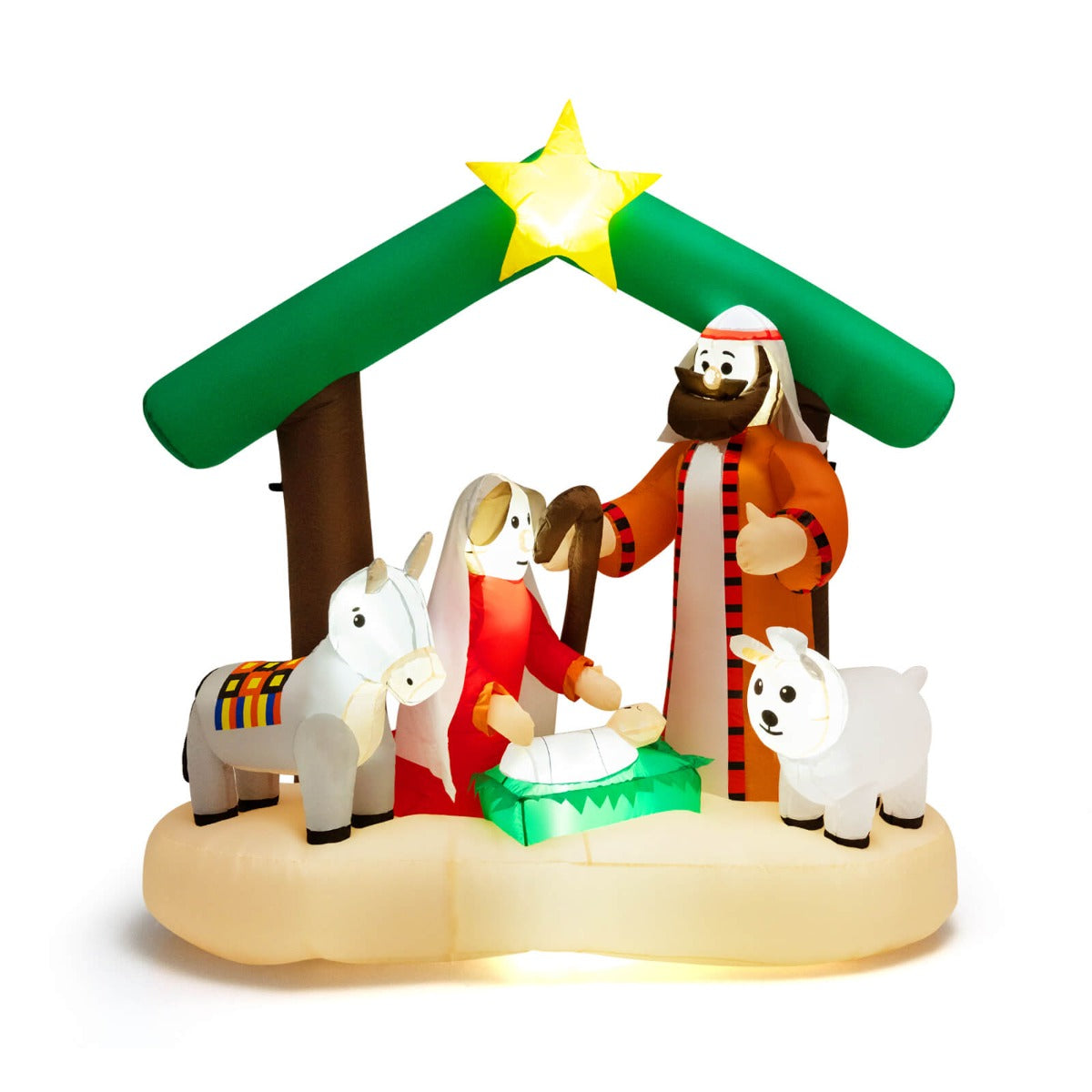 1.8 m Christmas Nativity Inflatable with LED Lights & Air Blower for Outdoors