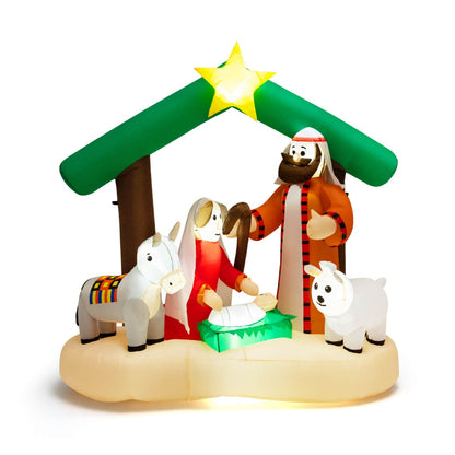 1.8 m Christmas Nativity Inflatable with LED Lights & Air Blower for Outdoors