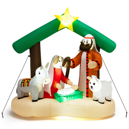 1.8 m Christmas Nativity Inflatable with LED Lights & Air Blower for Outdoors