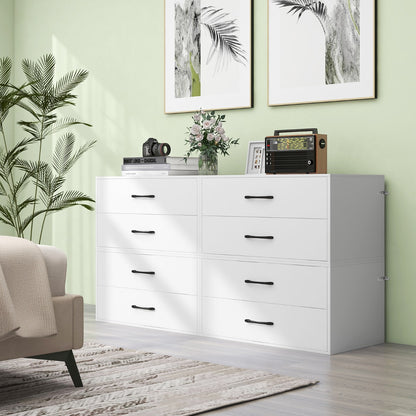 2-Drawer Stackable Storage Organizer with Anti-Topping Kits-White