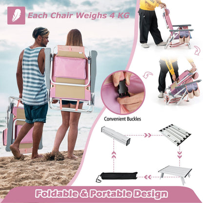 No assembly is required, allowing the two camping chairs to fold and store quickly