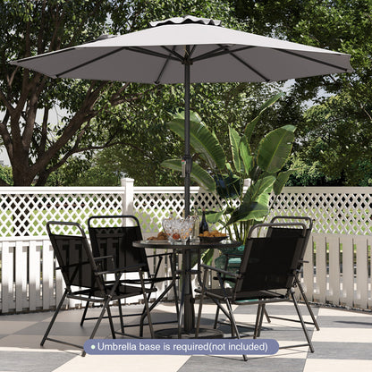 2.6M Patio Umbrella Outdoor Heavy Duty Market Umbrella-Grey