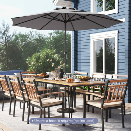 2.6M Patio Umbrella Outdoor Heavy Duty Market Umbrella-Grey