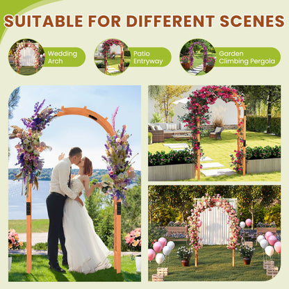 235 cm Garden Arch Wooden Arbor for Climbing Plants-Orange