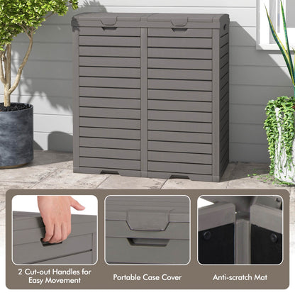 Costway 235 L Outdoor Trash Can Waterproof Double Bucket with Drip Tray-Grey