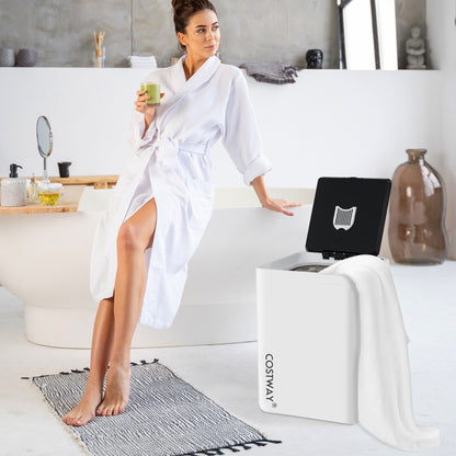 23L Large Towel Warmer with Top Lid and 15-90Min Timer for Bathroom-White