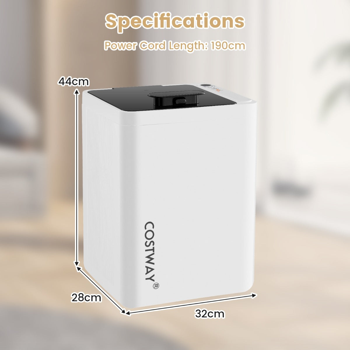 23L Large Towel Warmer with Top Lid and 15-90Min Timer for Bathroom-White