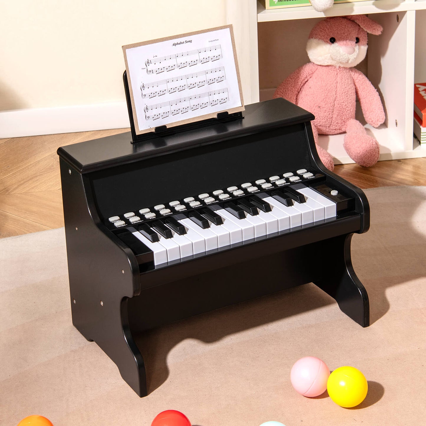 25 Keys Kids Piano Keyboard Mini Digital Piano with Teaching Mode-Black